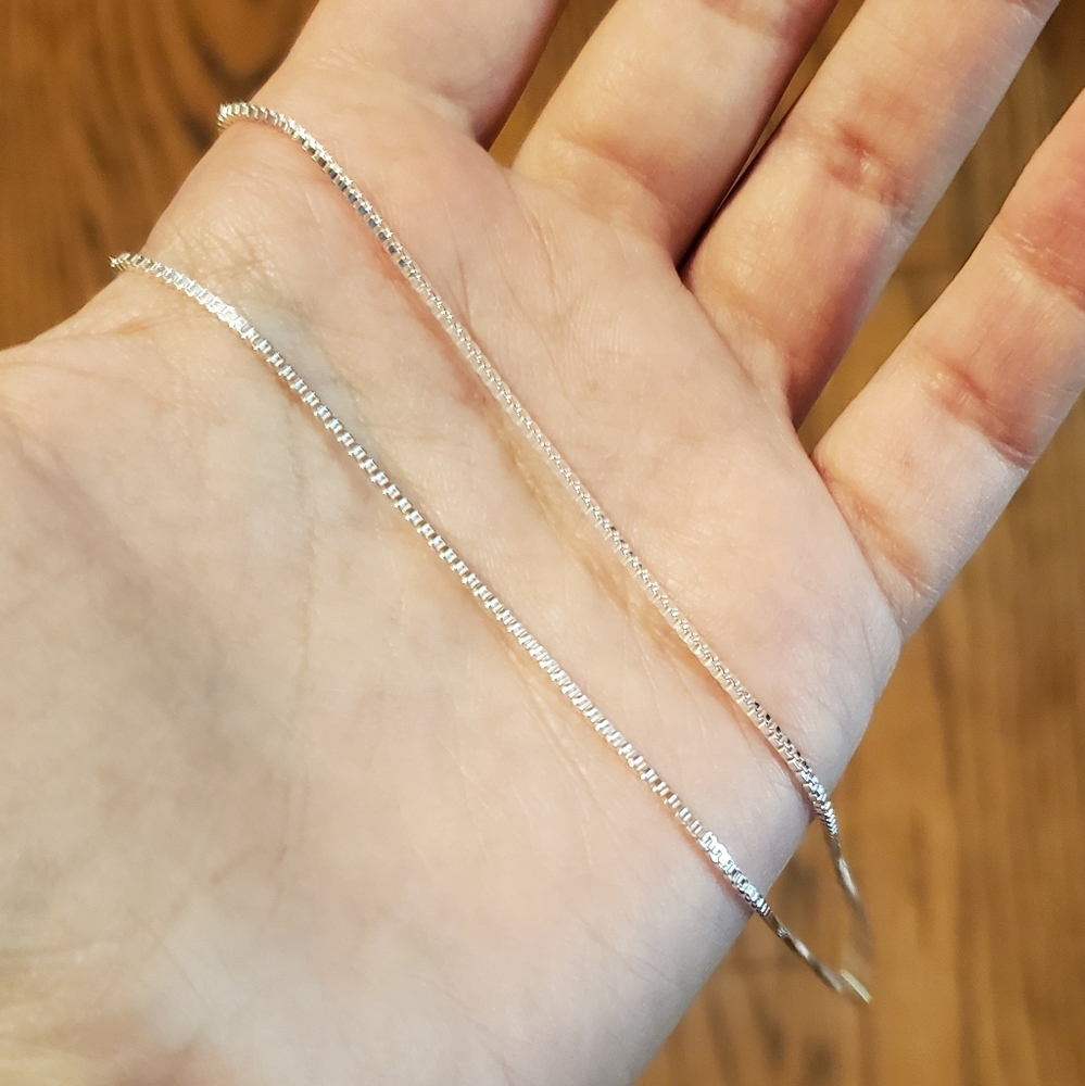 New Silver Box Chain Necklace - Picture 6 of 13